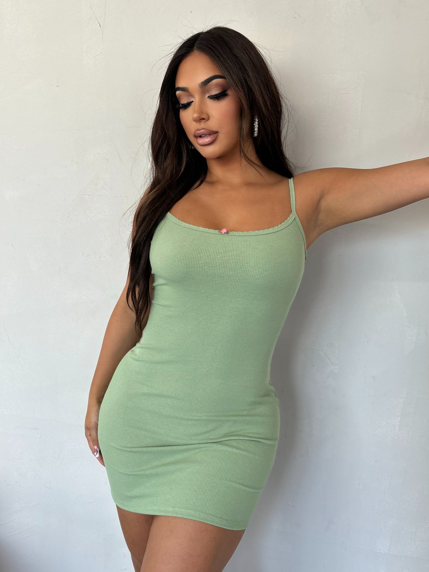 Coquette Gal Dress (Sage)