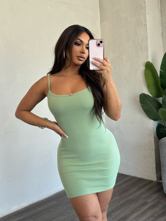 Coquette Gal Dress (Sage)