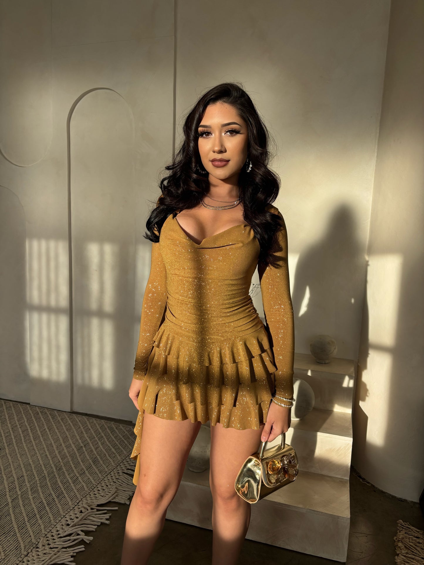 GG Glitter Romper Dress (Gold)