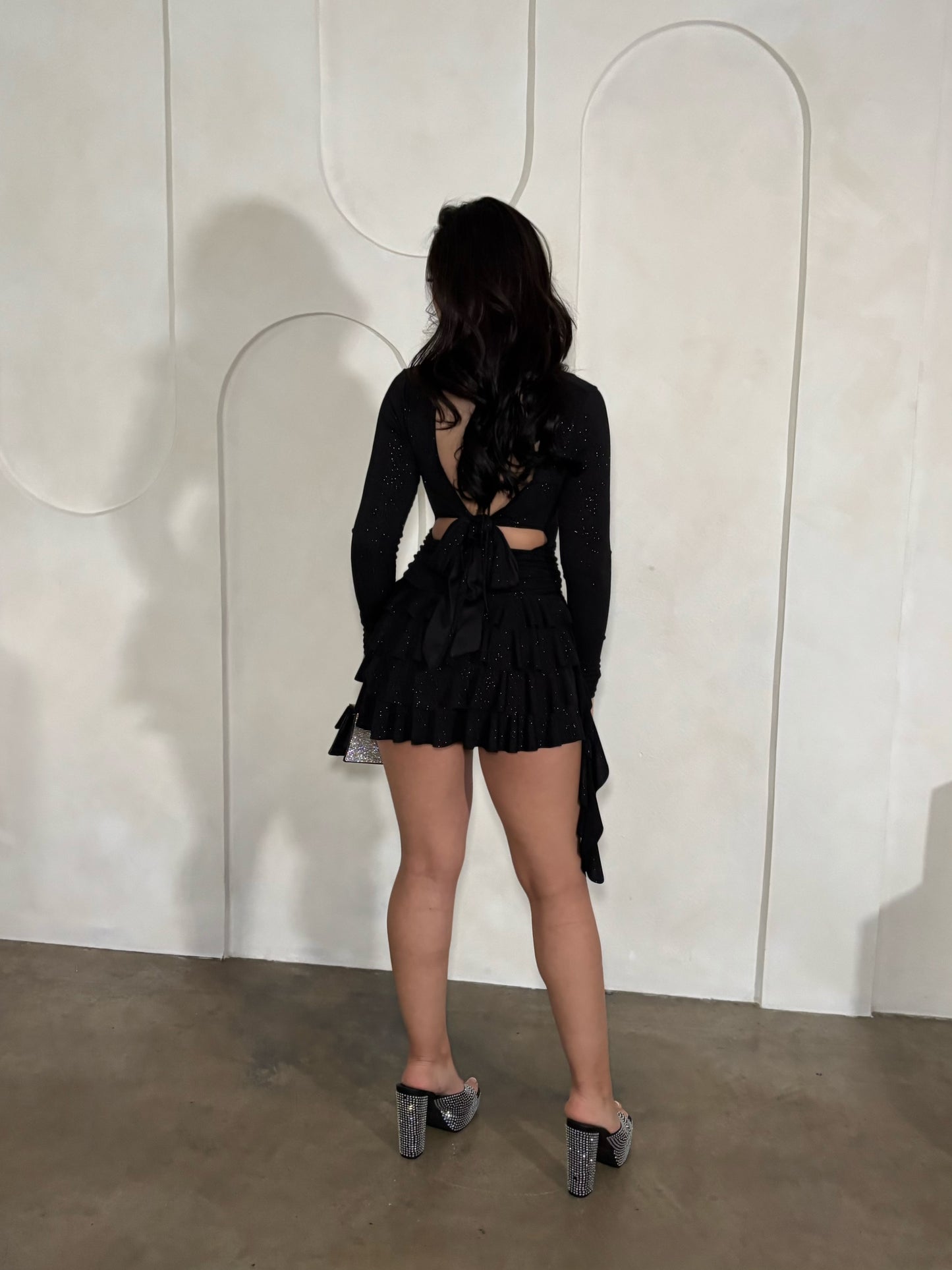 PRE ORDER GG Glitter Romper Dress (Black)