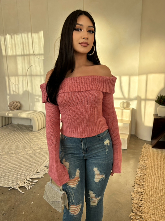 Jenny off the shoulder top (pink)